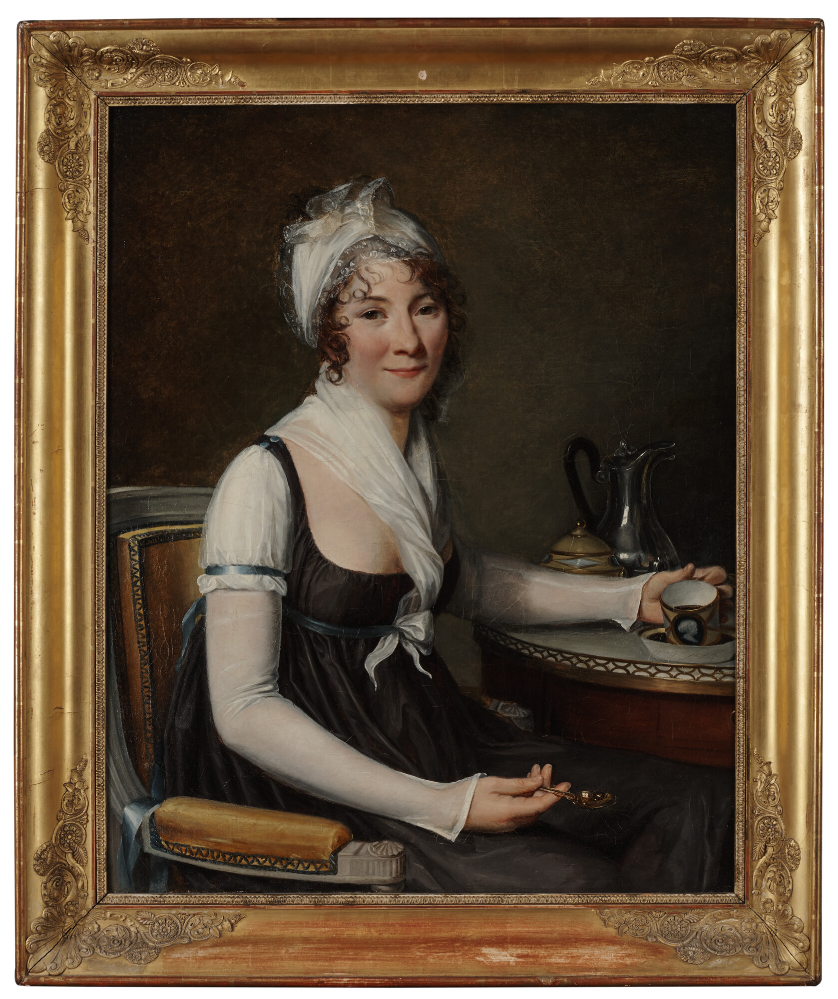 Portrait of a Lady Drinking Coffee Slider Image 2